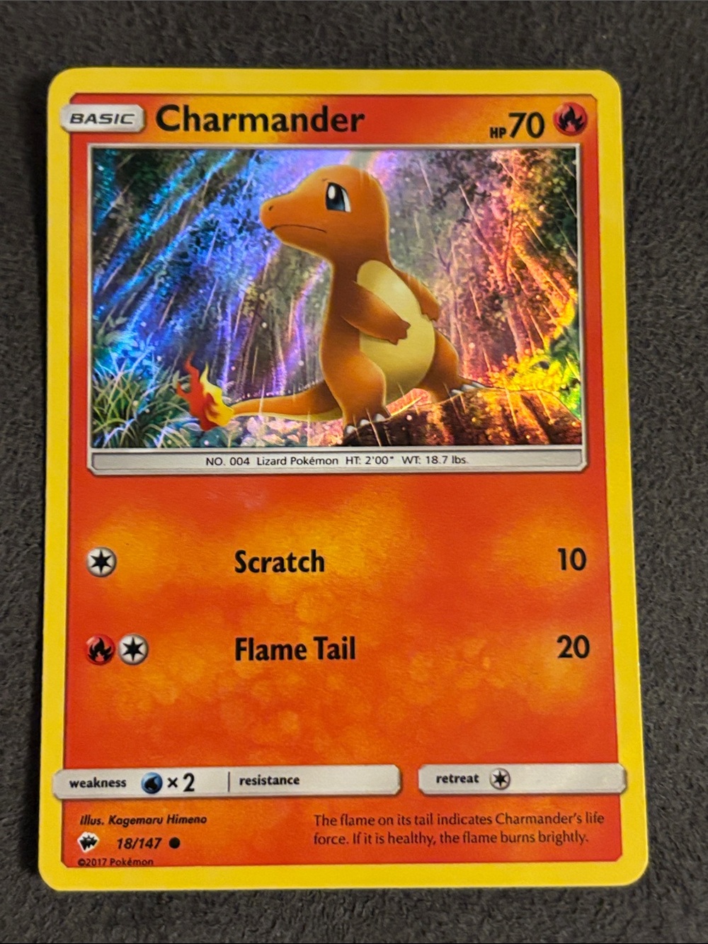 Charmander Holo Burning Shadows